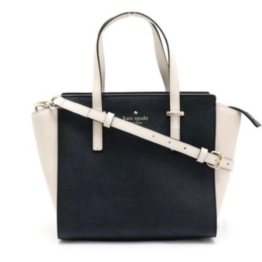 kate spade Small Hayden Grande Street Satchel black & ivory